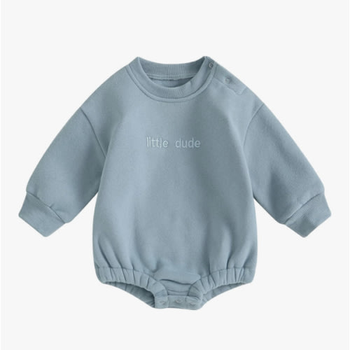 VISGOGO Newborn Infant Baby Boy Girls Oversized Romper Little Dude Sweater Onesie Coming Home Outfit Neutral Clothes