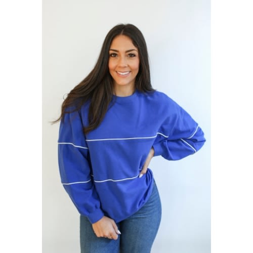 Relaxed Fit Invisible Zipper Breastfeeding Sweatshirt with Piping