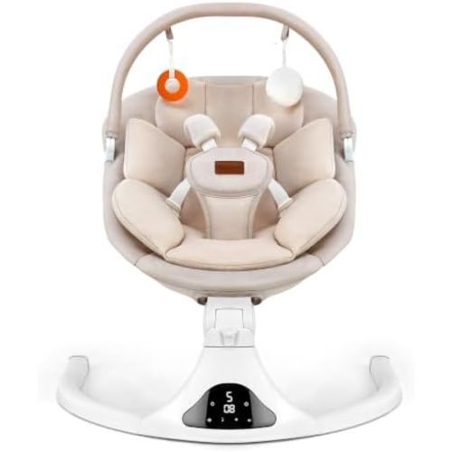 Baby Swings for Infants Remote Control Bluetooth Music 5-Speed Beige