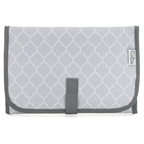 Comfy Cubs Baby Changing Pad Compact Size - Waterproof Diaper Changing Mat with Cushioned Pillow - Soft & Lightweight, Foldable Design for Travel - Stylish Design for Boys and Girls - Grey Pattern