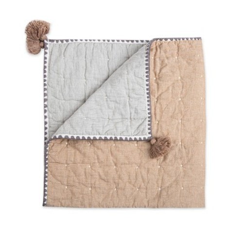 Crane Baby Quilted Baby Reversible Blanket - Ezra Copper