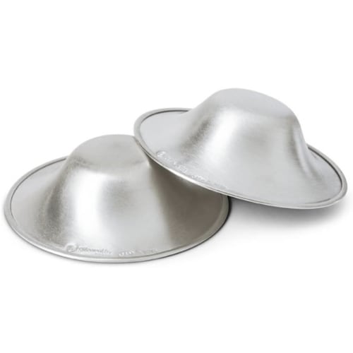 SILVERETTE The Original Silver Nursing Cups, Silverettes Metal Healing Nipple Covers for Breastfeeding, Nursing Shield, 925 Silver Nipple Cover Guards, Soothe and Protect Sore Nipples -Made in Italy