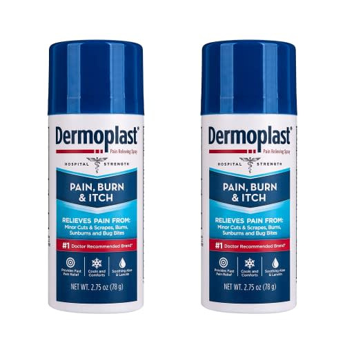Dermoplast Pain, Burn & Itch Relief Spray for Minor Cuts, Burns and Bug Bites, 2.75 Oz, Pack of 2 (Packaging May Vary)