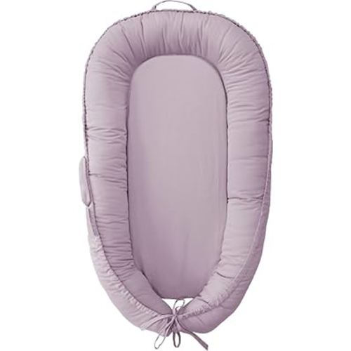 Infant Lounger, Baby Nest Cover for Baby Girls & Boys, Newborn Essentials for Baby 0-12 Months, 100% Cotton Breathable, Co Sleeper for Baby in Bed (Golden_Brown) (Lavender Blush)