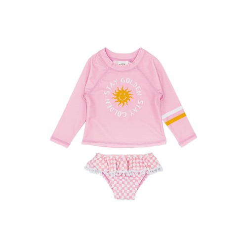 Fun in the Sun Long SleeveTwo-Piece Rashguard Swimsuit