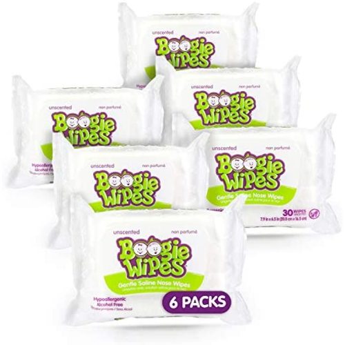 Baby Wipes Unscented by Boogie Wipes, Wet Wipes for Face, Hand, Body & Nose, Made with Vitamin E, Aloe, Chamomile and Natural Saline, 180 Count