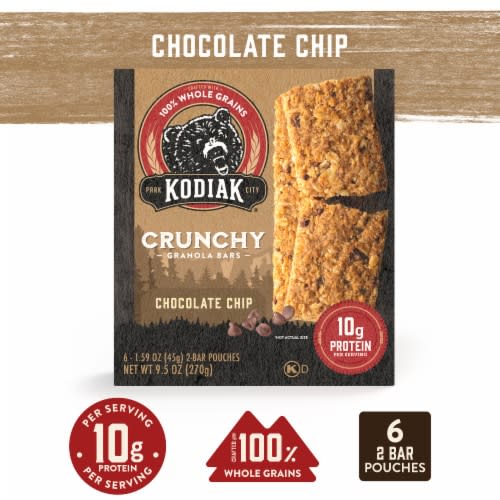 Kodiak Cakes Chocolate Chip Crunchy Granola Bars, 6 ct