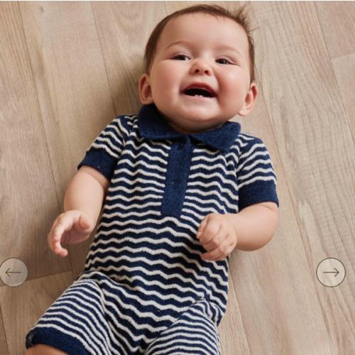 CozyChic Ultra Lite® Wavy Baby Onesie | Barefoot Dreams®