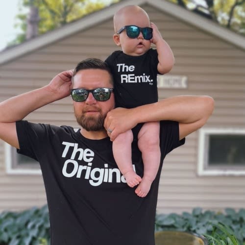 Father/Son T-Shirt Set: The Original and The Remix (Ben: Size M, Baby: Size Newborn)