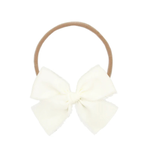Chiffon Bow - Dove White Headband