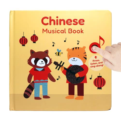 Cali's Books Chinese Nursery Rhymes Book - Sound Books for Toddlers 1-3. Chinese Baby Book - Music Toys for Bilingual Children with Lyrics & Translation