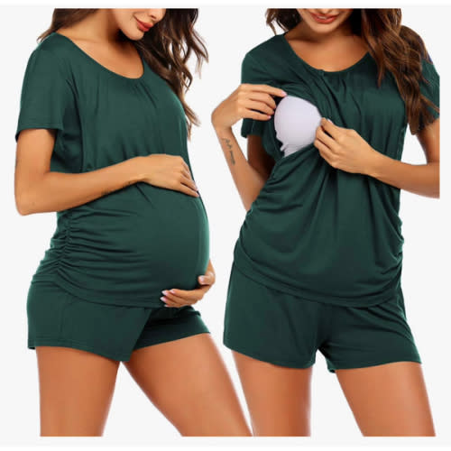 Ekouaer Womens Maternity Pajamas Nursing Pjs for Breastfeeding Soft Postpartum Lounge Sets Sleepwear Layer Pregnancy Clothes