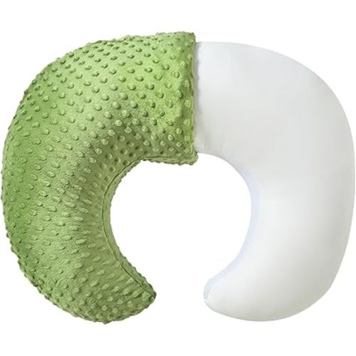 Nursing Pillow and Positioner, Breastfeeding, Bottle Feeding, Baby Sitting Support with Removable Ultra Soft Cover, Tummy Time Support for Baby Boys and Girls (Beige)