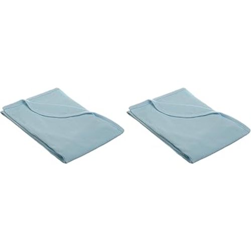 TL Care 100% Cotton Thermal Waffle Swaddle Blanket (30" x 40"), Soft, Breathable & Stretchy, Blue, for Boys and Girls, Perfect for Swaddling, Travel and Gifting (Pack of 2)