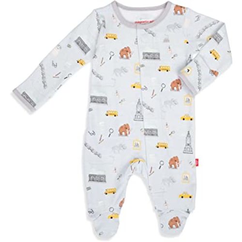 Magnetic Me Footie Pajamas 100% Organic Cotton Baby Sleepwear Quick Magnetic Fastener Sleeper