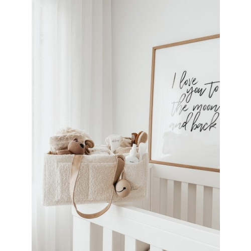 NAPPY CADDY ORGANISER - TEDDY | BEIGE HANDLES