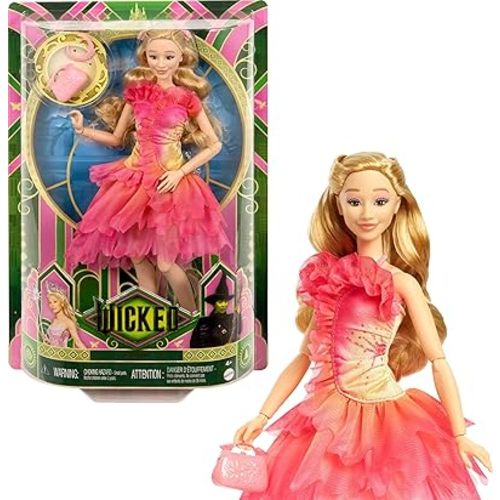 Mattel Universal Wicked Glinda Fashion Doll & Accessories with Blonde Hair, Poseability & Removable Ballroom Look
