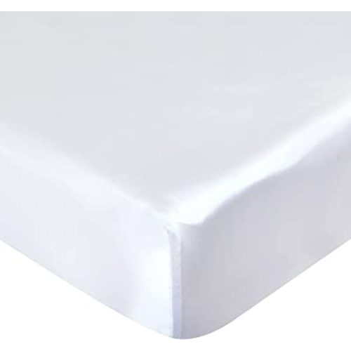 Satin Crib Sheet Soft & Silky Fitted Crib Mattress Sheet (52"x28"x8") for Boys and Girls, Baby Crib Sheets for Standard Crib Mattress, Silk Crib Sheets for Baby Hair and Skin White Crib Sheets
