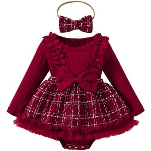 Baby Girl Clothes Long Sleeve Romper Dress Lace Ruffle Fall Winter Outfit