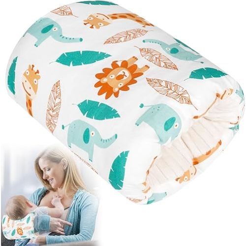 1Pc Baby Nursing Arm Breastfeeding Pillow Soft Cotton Bottle Feeding Pillows for Newborn (White Animals)