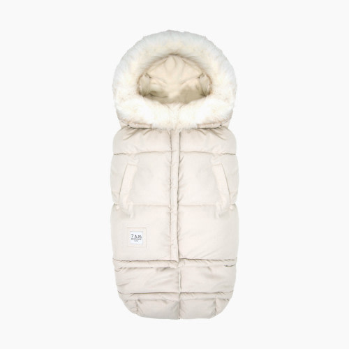 7AM Enfant Blanket 212 Evolution - White Fur & Beige Heather, 6 M-4 T