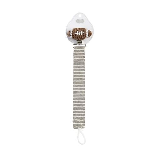 Mud Pie Knit and Crochet Pacifier Pacy Clips (Football), one Size fits Most
