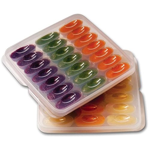 Mumi&Bubi Solids Starter Kit, Two Reusable Baby Food Freezer Storage Trays - Perfect Container for Homemade Baby Food - Each Tray has 21 x 1 oz Cubes, 42 oz Total Capacity