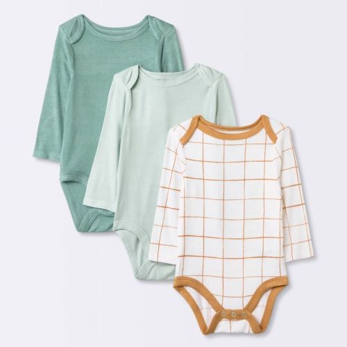 Baby 3pk Modal Blend Bodysuit - Cloud Island™ Mint Green, Size: 0-3M