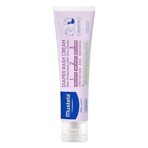 Mustela Baby Diaper Rash Cream 123 - Skin Protectant with Zinc Oxide - Fragrance Free & Paraben Free - with 98% Natural Ingredients - Various Packaging - 1-Pack