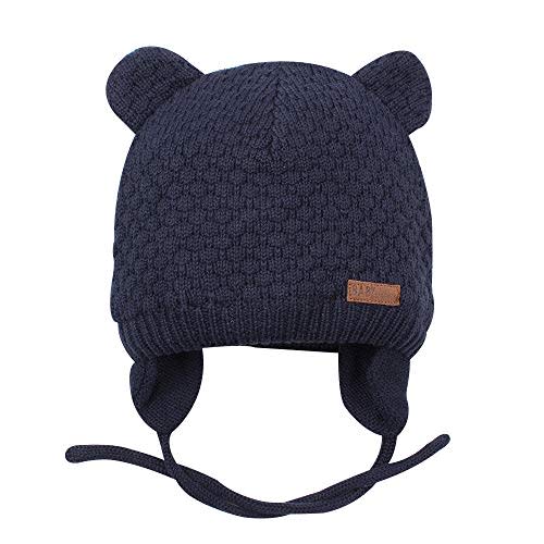 BAVST Baby Beanie Hat for Winter with Earfalp Cute Bear Kids Toddler Girls Boys Warm Knit Cap 0-2Years