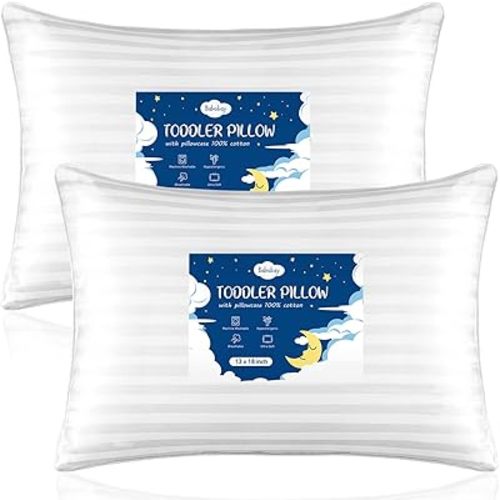 Toddler Pillow,13 x 18 Kid Pillows for Sleeping,Machine Washable Kids Pillow, Perfect for Travel,Toddlers Cot(Not Included Pillowcase)