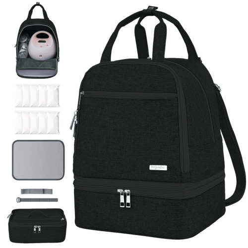 Breast Pump Bag, Spectra Pump Backpack with Pockets for Working Mom, Compatible with Spectra S1, S2, Black
