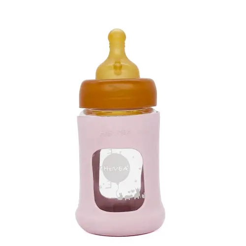 Wide Neck Baby Glass Bottle with Sleeve 150ml/5oz Single-Pack - 150ml/5oz