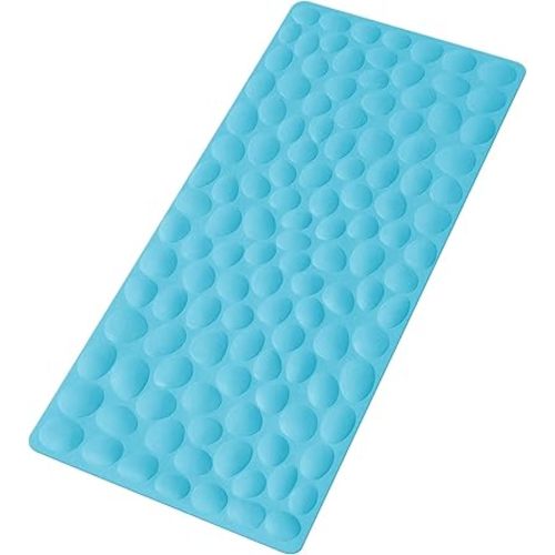 Non-Slip Bathtub Mat OTHWAY Soft Rubber Bathroom Bathmat with Strong Suction Cups (Blue)