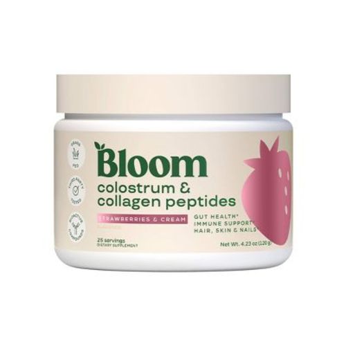 Bloom Nutrition Colostrum & Collagen Peptides Powder - Strawberries & Cream - 25 Servings