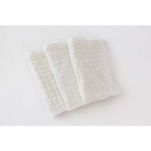 Organic Muslin Burp Cloths 3 pk - White