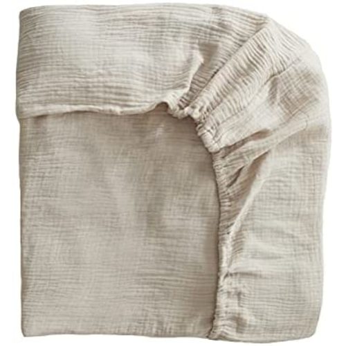 mushie Extra Soft Muslin Fitted Crib Sheet | 28"x 52" (Fog)