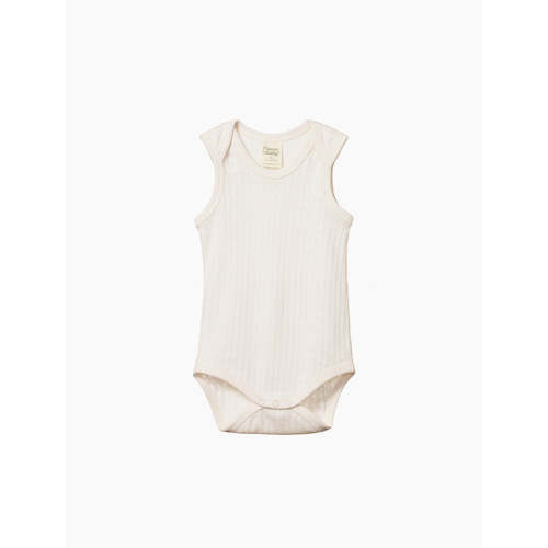 Pointelle Singlet Bodysuit in Natural