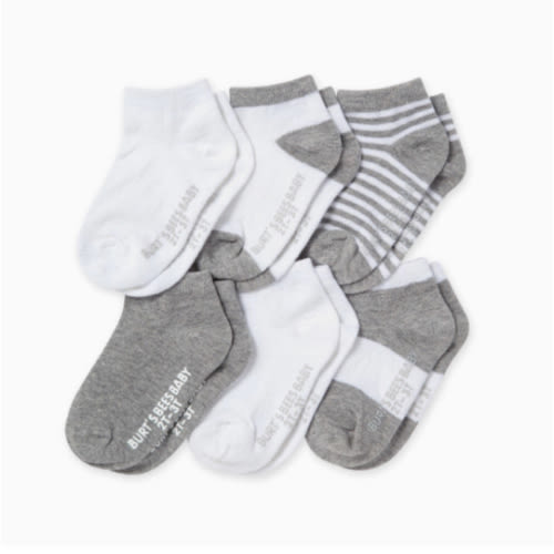 Solid & Stripes Organic Cotton Baby Ankle Socks 6 Pack – Burt's Bees Baby