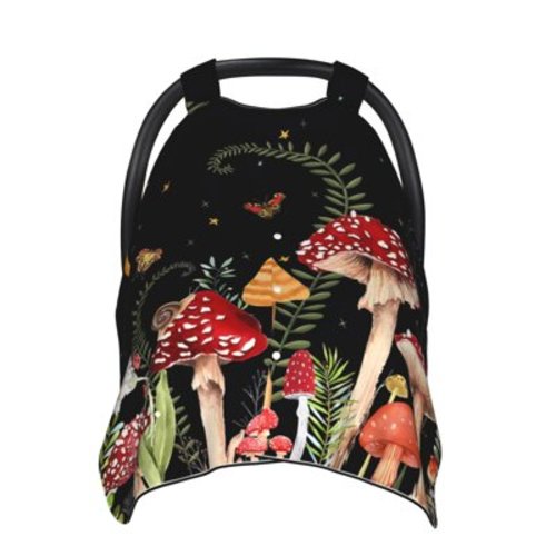 Nursing Cover for Breastfeeding Moonlight Butterfly Mushroom Soft Infant Car Seat Cover Baby, Breathable Stroller Cover