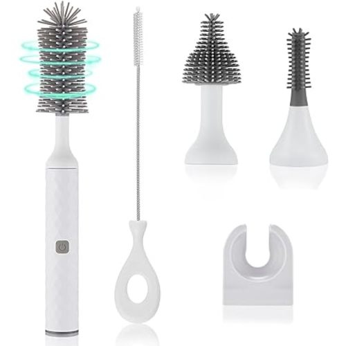 Electric Cleaning Brush Set 4 Piece Multi-Purpose Cleaner Brushes,360° high-Speed Rotation Cleaning,1500mAh,Waterproof IPX65,Perfect Household Cleaning Brushes(White)
