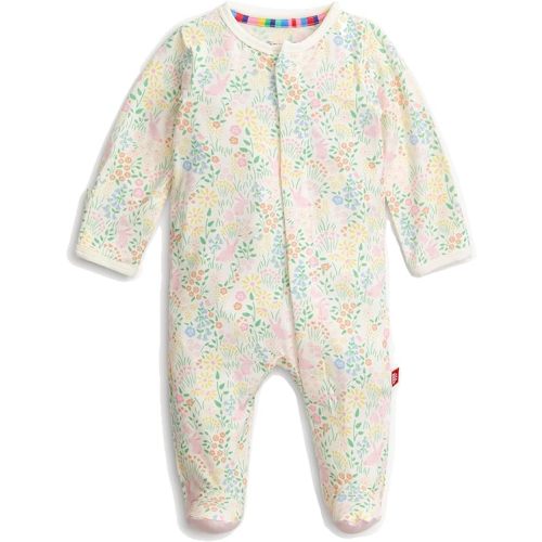 Magnetic Me Girls Modal Magnetic Baby Footie Pajamas | Silky Soft Modal Fabric | Baby Sleepers Available Sizes PRE - 24M