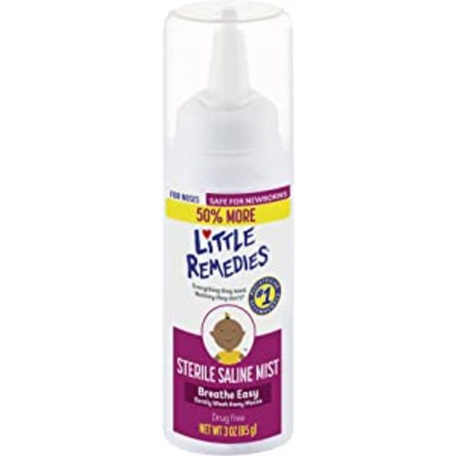 Little Remedies Sterile Saline Nasal Mist, Safe for Newborns, 3 oz - 3 Fl Oz (Pack of 1)