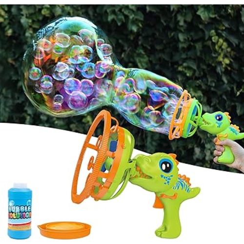 Bubble Gun Bubble Machine Dinosaur Bubble Blower Toy for Kids and Toddlers Bubble in Bubble Gun Party Favors Birthday for 3 4 5 6 7 8 9 Years Old Boys and Girls
