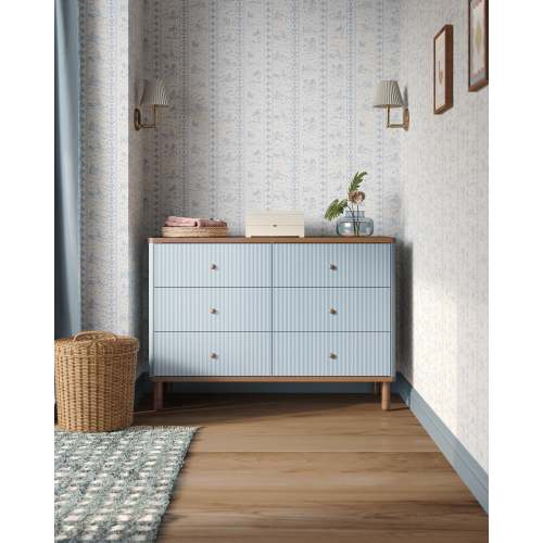 The Cloud 6 Drawer Dresser | Striped & Solid Nursery Dresser | Nestig