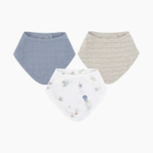 Crane Baby Cotton 4 Layer Muslin Bib Set (3 Pack) - Cove Sea Life