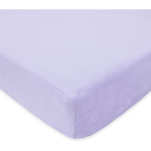 American Baby Company Heavenly Soft Chenille Fitted Crib Sheet 28" x 52", Warm and Cozy Neutral Chenille Sheet, Lavender, for Boys and Girls, Fits Crib and Toddler Bed mattresses