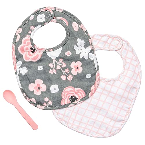 Stephen Joseph Muslin BIB Sets Charcoal Flower