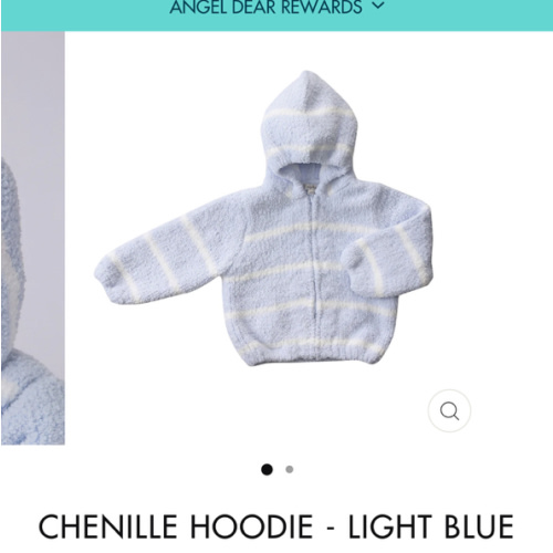 Chenille Hoodie - Light Blue & Ivory Stripe – Angel Dear