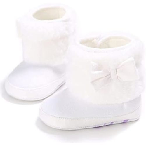 E-FAK Baby Boy Girl Boots Newborn Shoes Winter Snow Bowknot Anti-Slip Soft Sole Warm Infant Toddler Prewalker Booties
